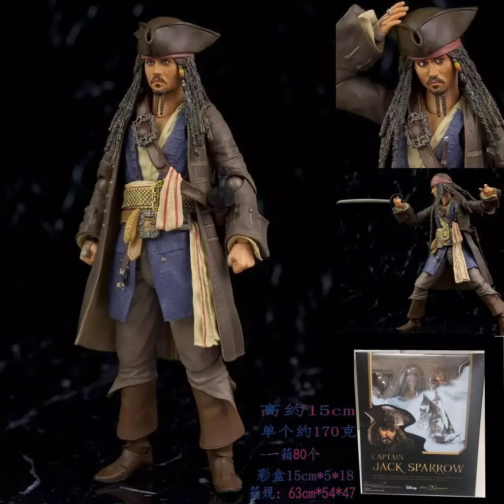 

Disney Movie Pirates of the Caribbean Johnny Depp captain Jack dead without proof PVC Figure Collection Model Toys 15cm