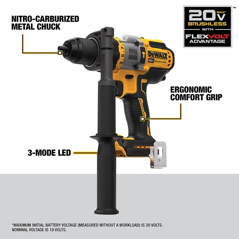 DEWALT DCD999 беспроводная ударная дрель электрическая Flexvolt Advantage 20 в макс. 1/2 дюйма