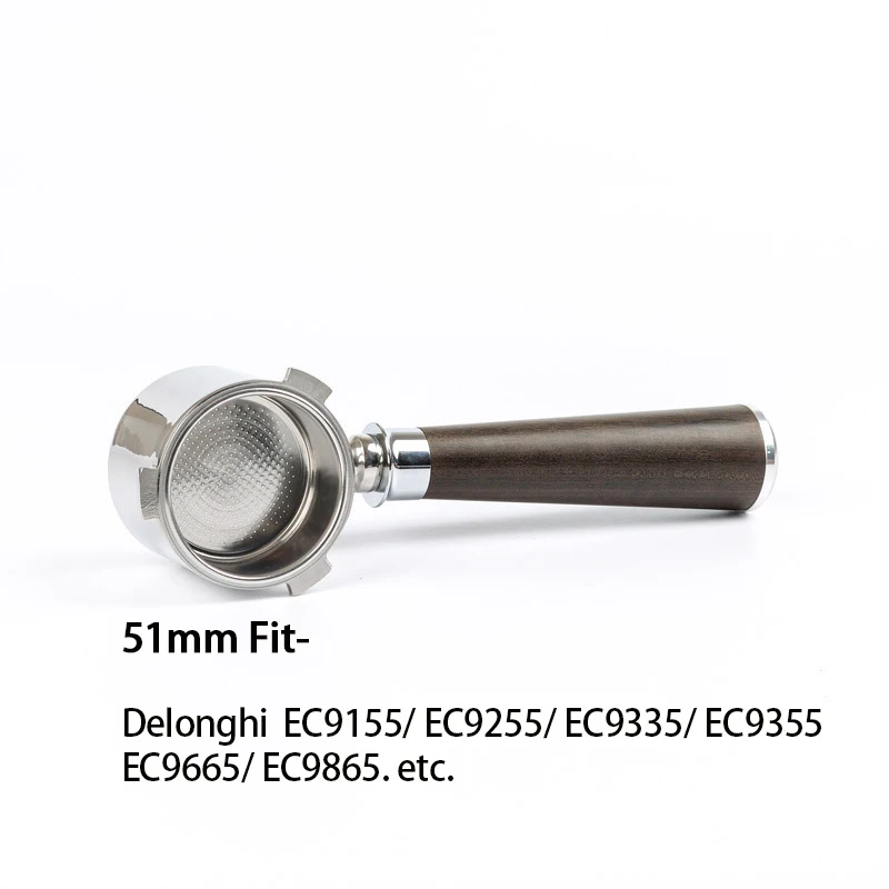 

Бездонный портафильтр для кофемашин Delonghi La Specialista EC9155 EC9255 EC9335 EC9355 EC9665 EC9865, 51 мм, аксессуары для кофе