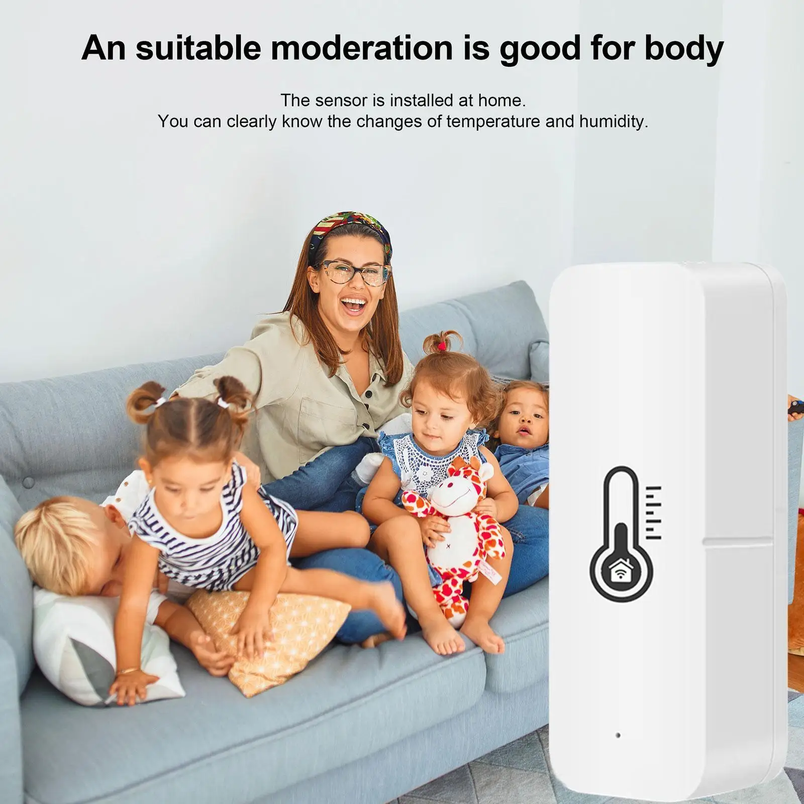 

Safety Sensor Smart Temperature And Humidity Sensor Home WIFI Detector Humidity Work And Security Temperature H3W9