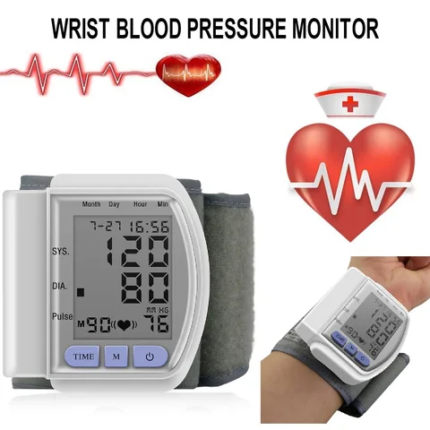 Цифровой прибор для измерения артериального давления на запястье, тонометр, сфигмоманометр, манжета, автоматические мониторы для ухода за здоровьем, Прямая поставка