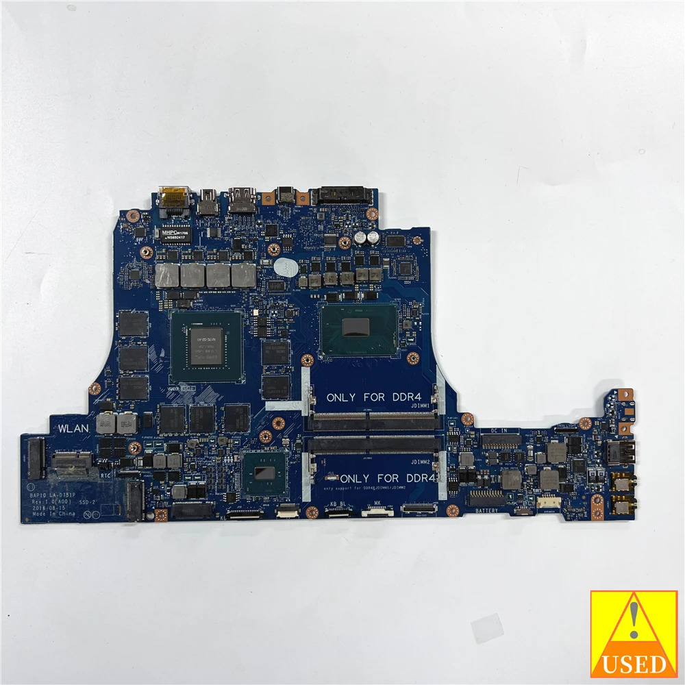 

Б/у материнская плата для ноутбука, Φ для DELL 15 R3 17 R4 с SR32Q LA-D751P GTX 1070 8 ГБ, протестирована на 100%