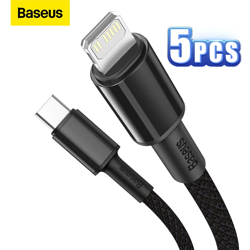 

Baseus 2PCS/5PCS 20W USB Type C to Lightning Cable for iPhone 14 13 12 11 Pro Max PD Fast Charging for iPhone Charger Cable