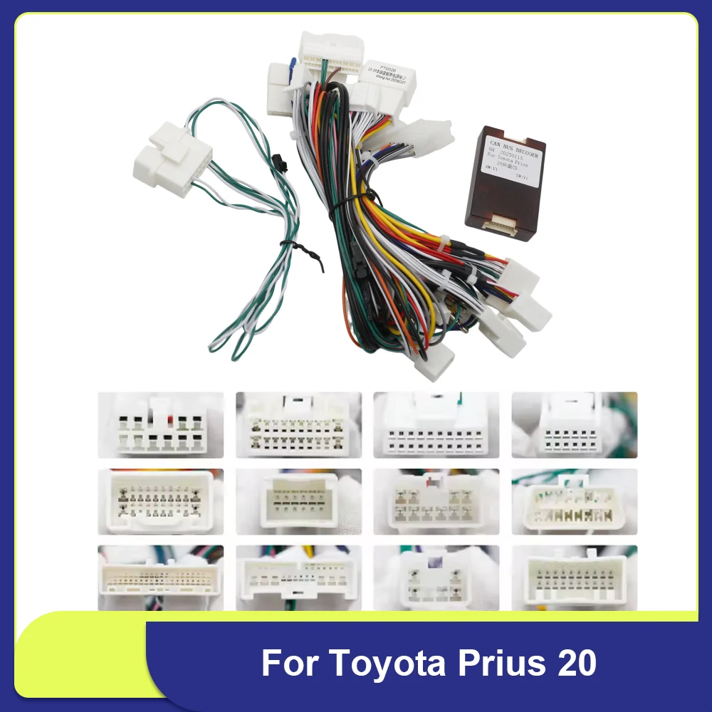 Фото Кабель-адаптер для подключения 16-контактного CANBUS декодера для Toyota Prius 20 (2003-2009) к Android-радио №1