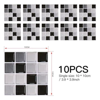 10pcs stereo bright film mosaic creative tile sticker decoration diy wall floor sticker for bathroom sticker kitchen