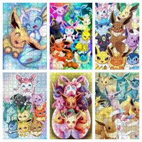 pokemon pikachu puzzles 1000 pieces anime cartoon educational decompression jigsaw puzzles for adults kids toys family game