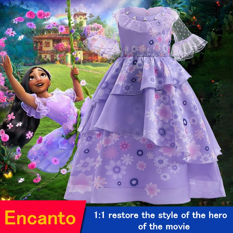 

Kids Encanto Mirabel Princess Dress Girls Halloween Carnival Party Cosplay Costume Kids Birthday Dresses Fancy Vestidos Outfits