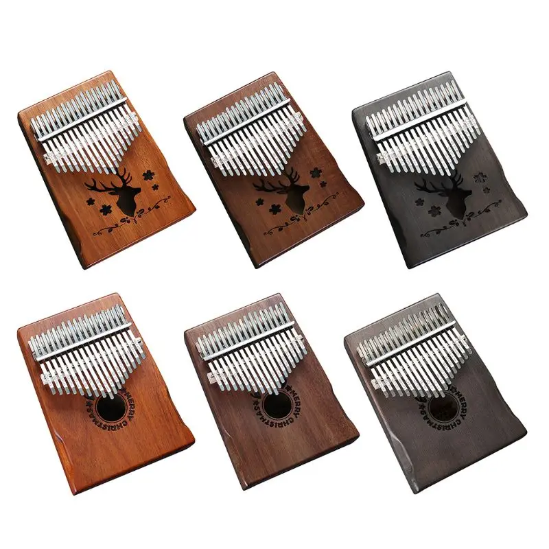 

Kalimba Thumb Piano 17 Keys Finger Toy with Tune Hammer Sticker Musical Instrument for Kids Adult Beginners