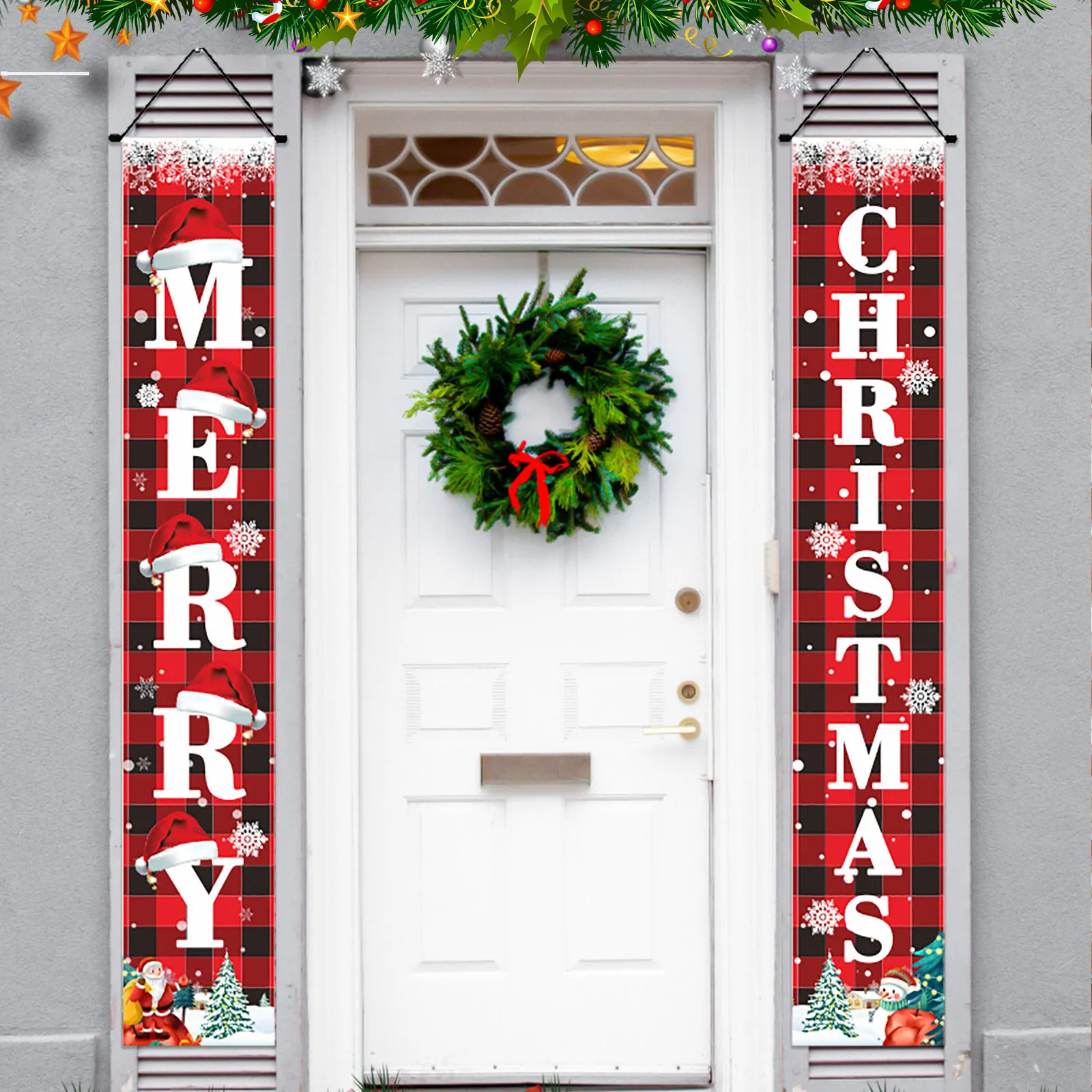

1 пара, новогодний баннер для украшения дверей дома
