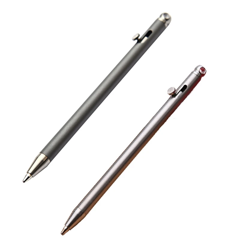 

Multifunction Mini Keychain Bolt Action Pen Stainless Steel Ballpoint Pen Signature Pen Portable Gadget Outdoor R66E