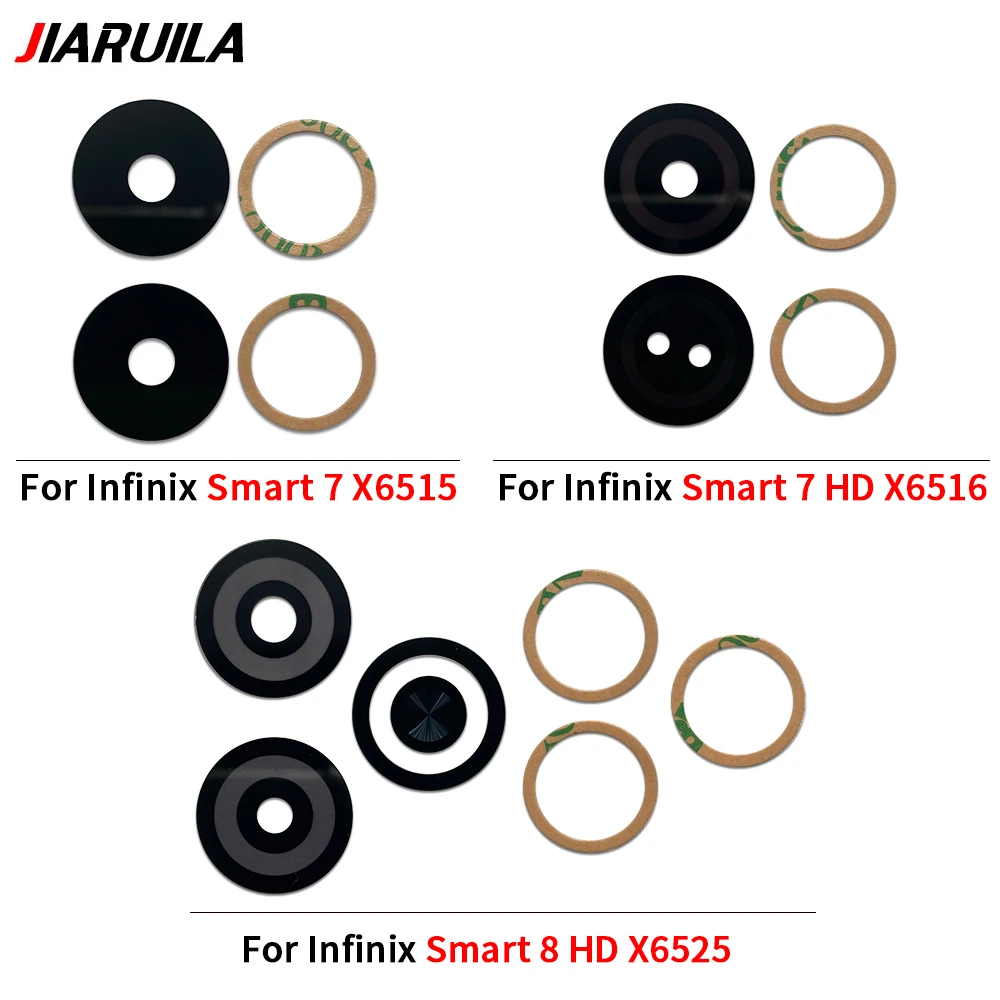 50 шт. стеклянная линза задней камеры с клеем для Infinix Smart 7 8 HD 3 Plus 4 6HD 5 Pro X6516 X6515 X6525