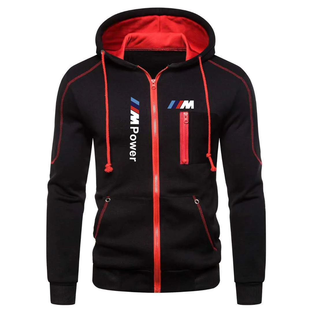 Модные мужские куртки толстовки пальто с принтом BMW M повседневный кардиган на