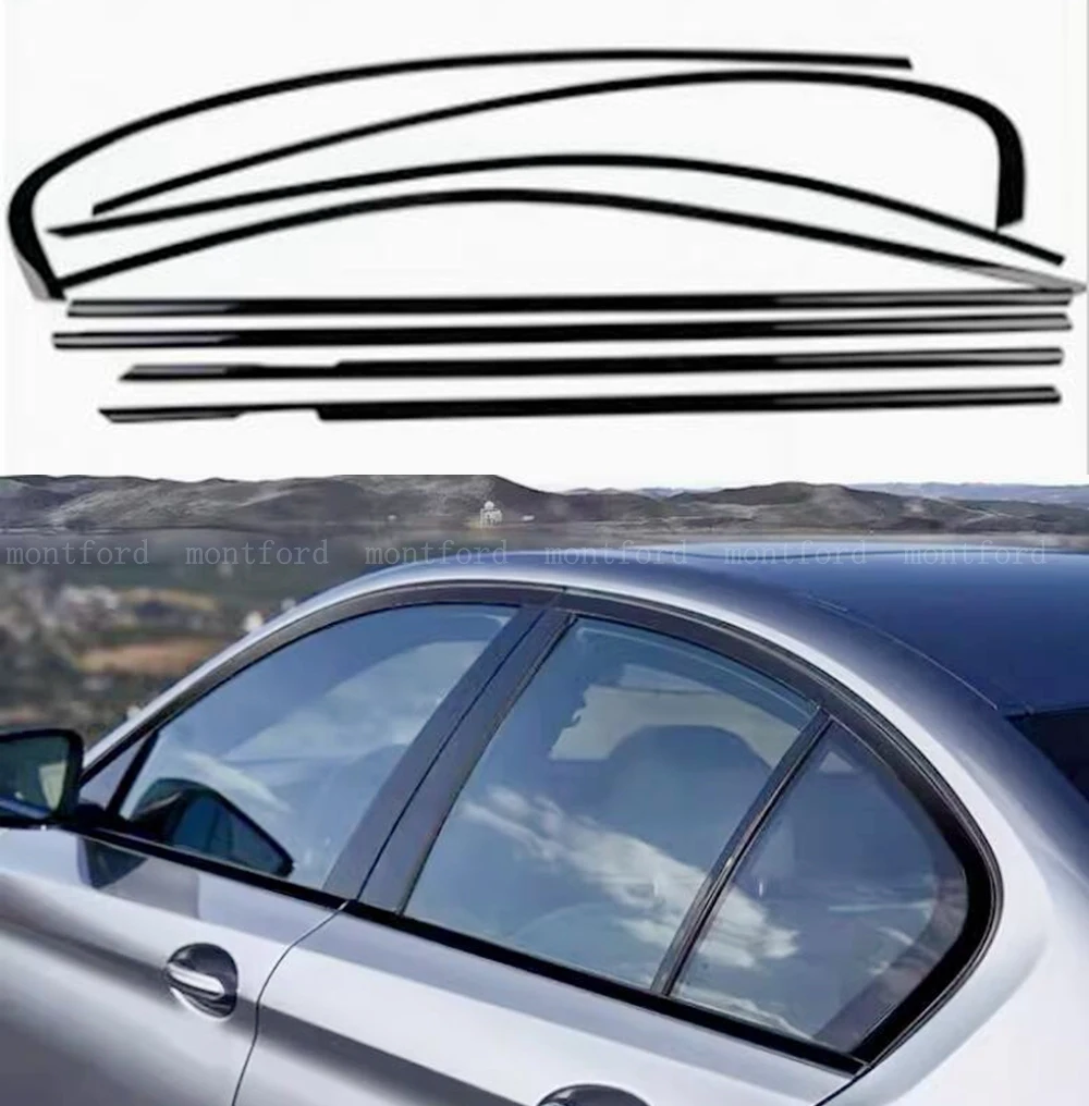 

Черные стальные оконные молдинговые полосы, отделочная Обложка для BMW 5 серии G30 2018-2023