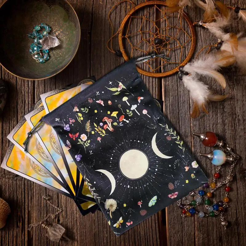Фланелевый Чехол для карт Tarot с рисунком в виде Луны