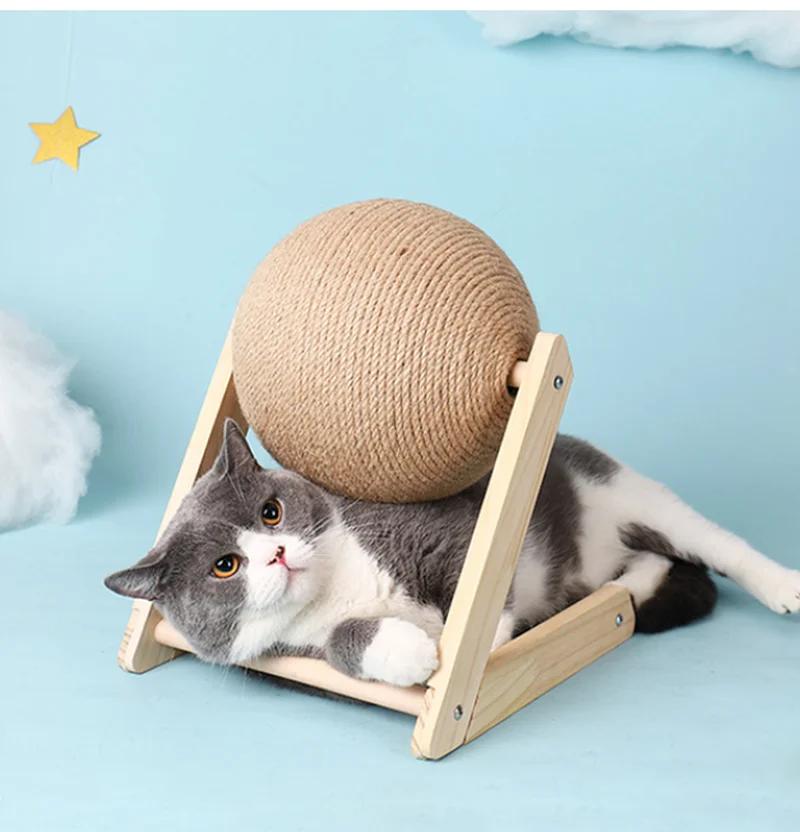 

Cat Scratching Ball Toy with Bell Kitten Sisal Rope Ball Board Grinding Paws Toys Cats Scratcher Wear-resistant Pet Supplies
