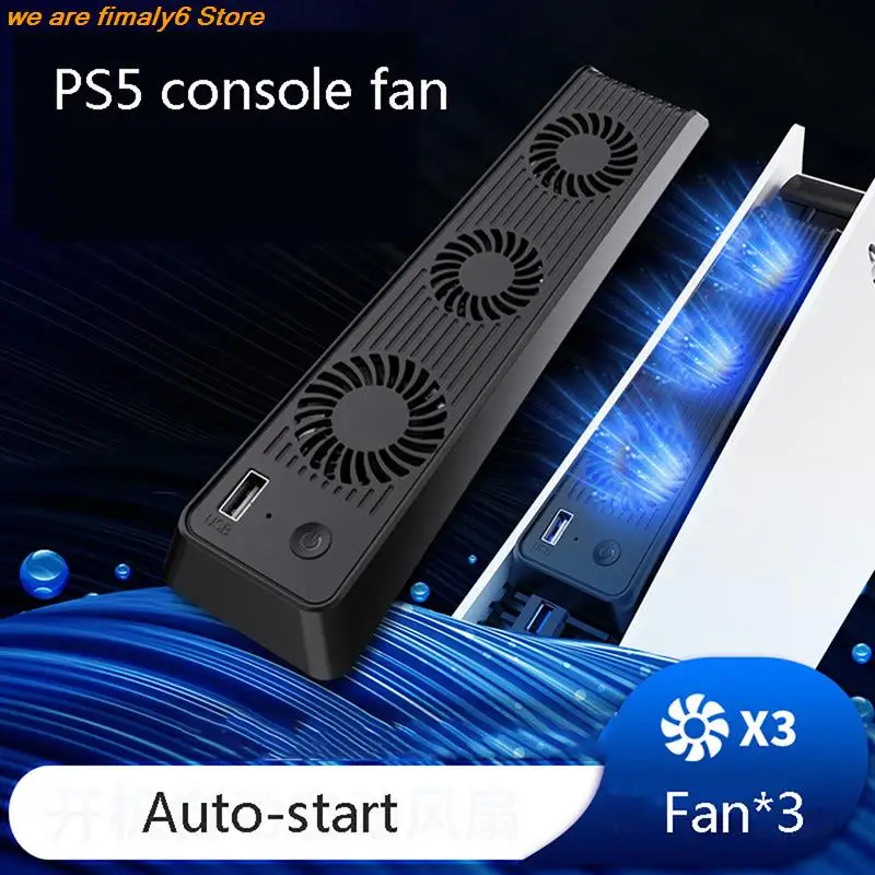 

Новый охлаждающий вентилятор для PS5, USB-хост с вертикальным 3 бесшумным вентилятором для PlayStation 5, радиаторы вентиляторов, аксессуары для хост...