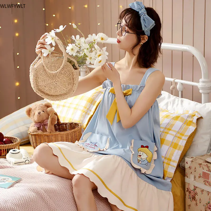 

Pijamas Women Sleepwear Summer Camisolas Shorts Women's Home Clothing Sets Kawaii Cartoon Printing Soft Cotton Pajamas Set C230