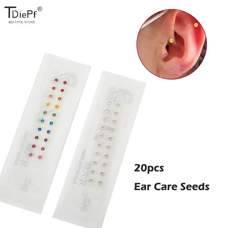 

20Pc/set Ear Care Seeds Acupuncture Auricular Disposable Ear Stickers Massage Therapy Needle Patch Auricular Auriculotherapy