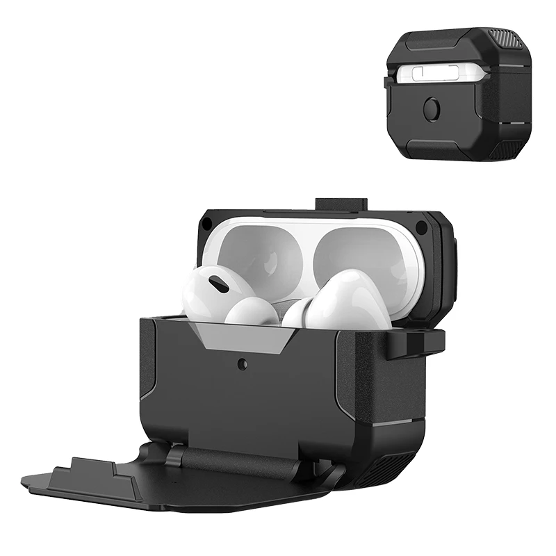 Подставка для наушников Airpods pro 2 TPU + PC 3 1 с защитой от падения и крючком может