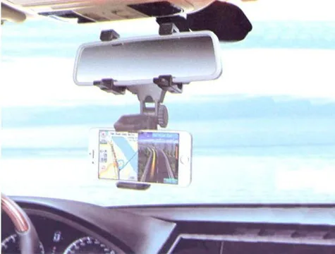 Зеркало оснащено автомобильным держателем для телефона от AliExpress WW