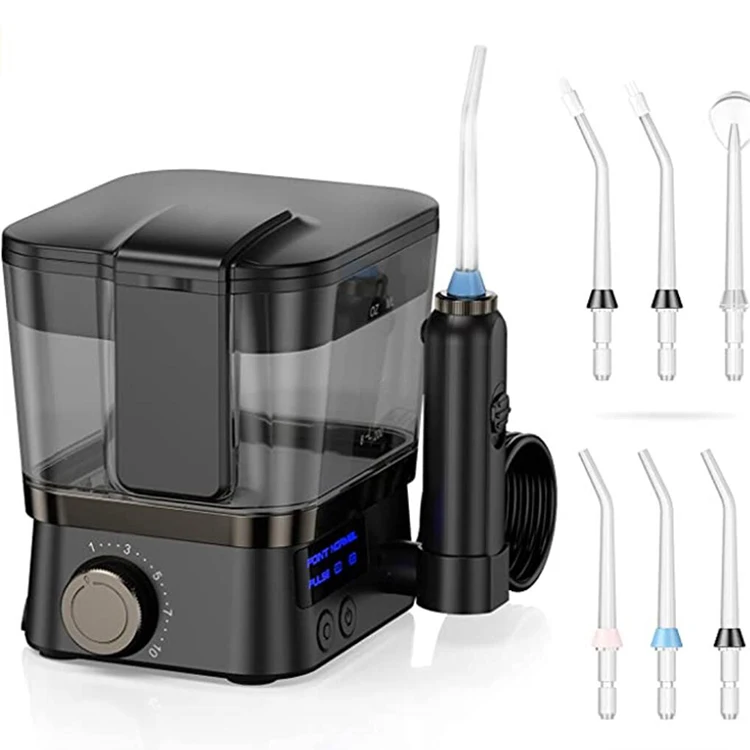 

Professional Oral Irrigator For Teeth 600ml Rechargeable Countertop water pik cordless water flosser 6 jet tips