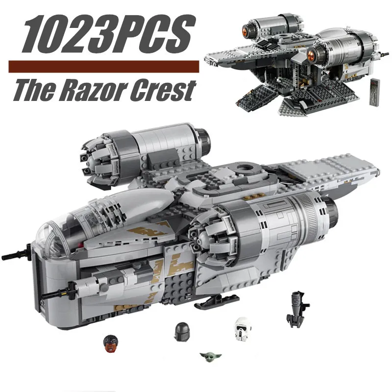 

Razor Crest stars Space Fighter Wars Snowspeeders Spaceship Snowfielded Aircraft Building Blocks Bricks Kid Gift Toy 75292