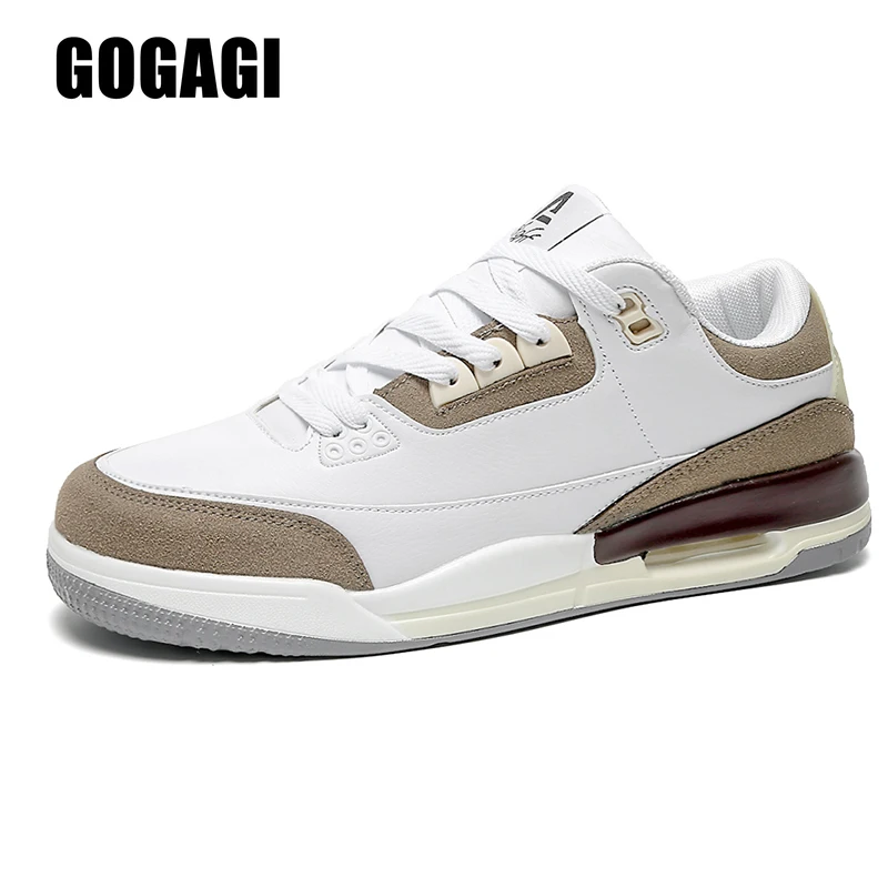 

Men's Casual Sneakers 2022 New Fashion Thick Sole Air Cushioned Male Running Shoes White Lace-up Outdoor Men Sport Shoes 39-44