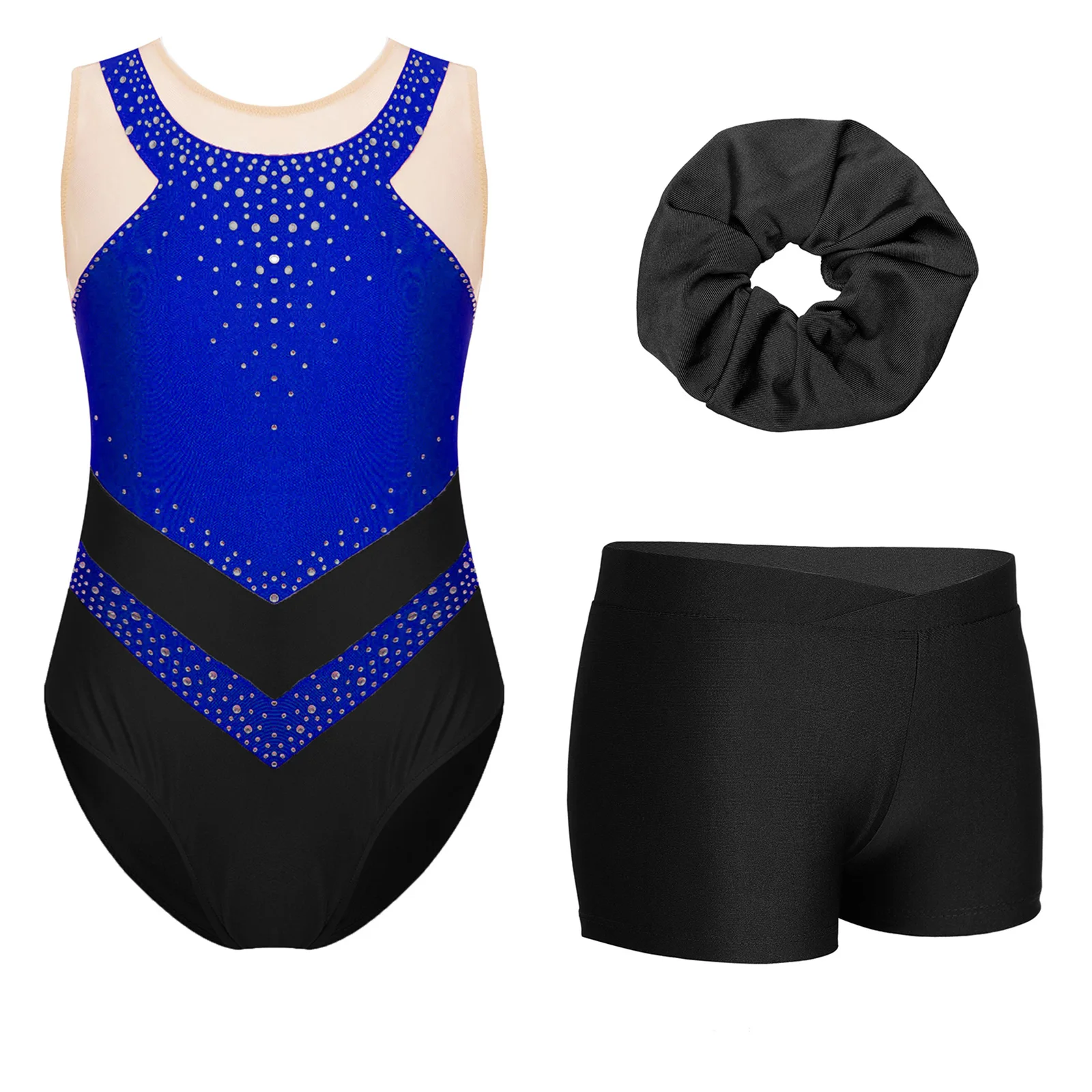 Детский гимнастический костюм с бриллиантами для девочек