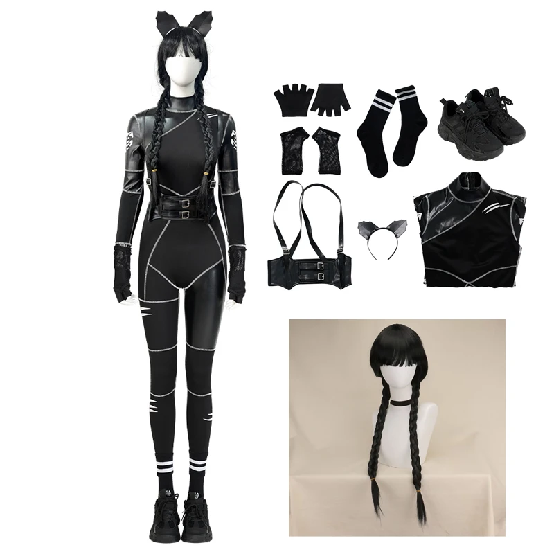 

Костюмы для косплея по мотивам среду adдамс, парик, туфли, костюмы, карнавальный костюм на Хэллоуин, костюм кошки, черный, высокое качество