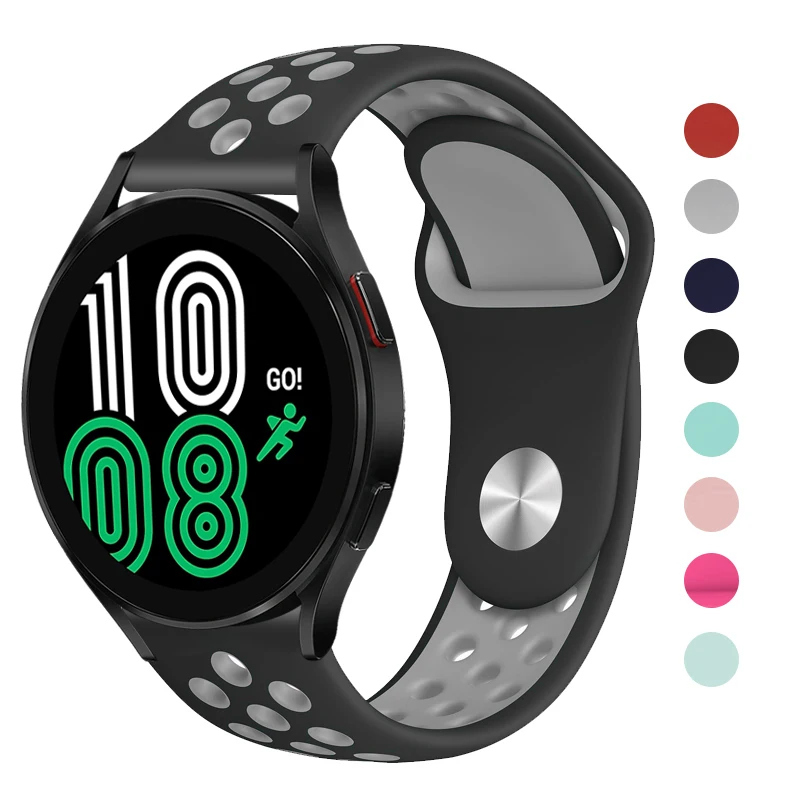 

20mm/22mm strap for Samsung Galaxy watch 4/classic/46mm/Active 2/Gear s3 Frontier silicone bracelet Huawei watch GT/2/3/Pro band