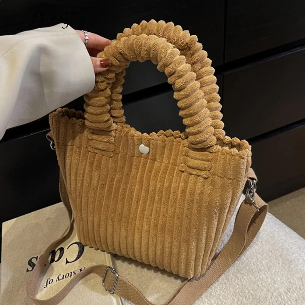 

Fashion Women Corduroy Pure Color Top-handle Bag Lady Small Crossbody Bag Luxury Retro Casual shoulder bag for Winter 2022 New