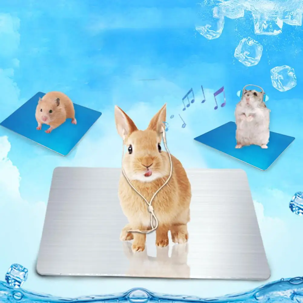 

Pet Cooling Board Aluminum Alloy Ice Pad Summer Heat-dispersing Supplies For Rabbit Hamster Chinchilla
