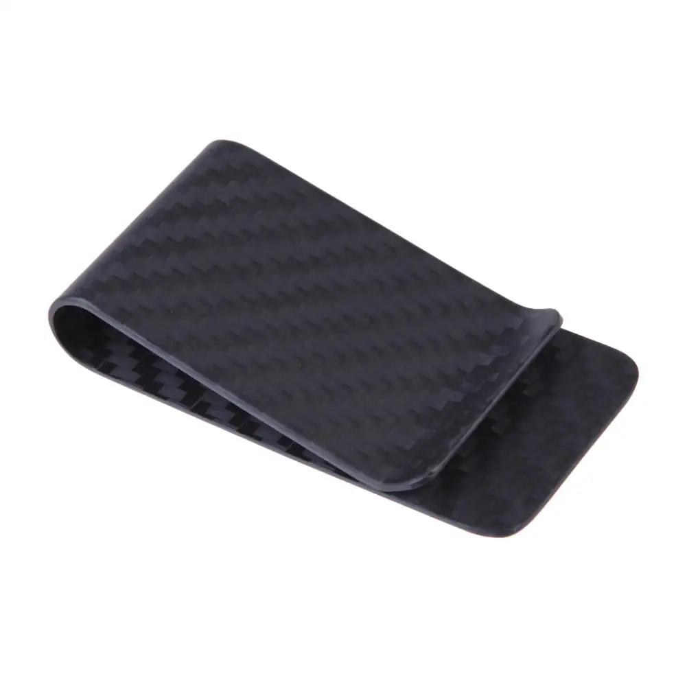 

Matte Real Fiber Holder Pocket Cash Clip Wallet Glossy Purse Carbon Black Money Credit Textured Card Business Wallet