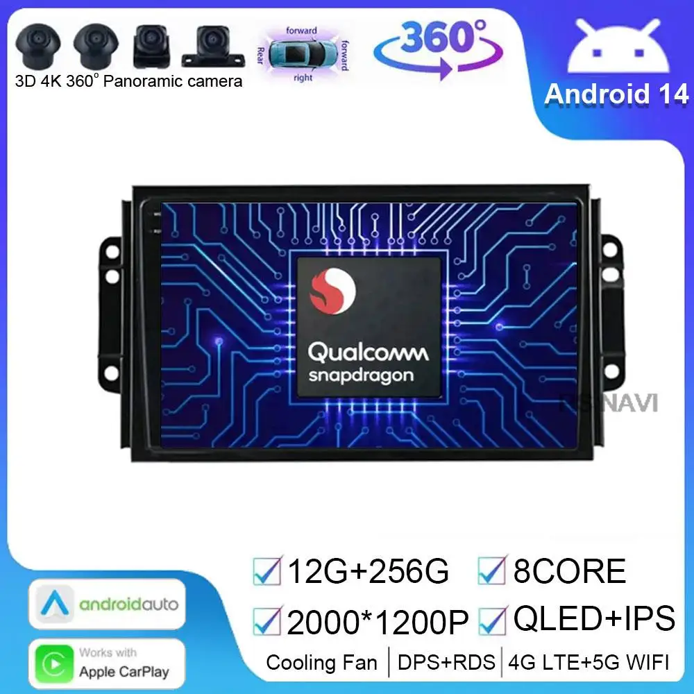 Автомобильная магнитола для Chery Tiggo 3 3x2 мультимедийная стерео-система на Android 14 с 9