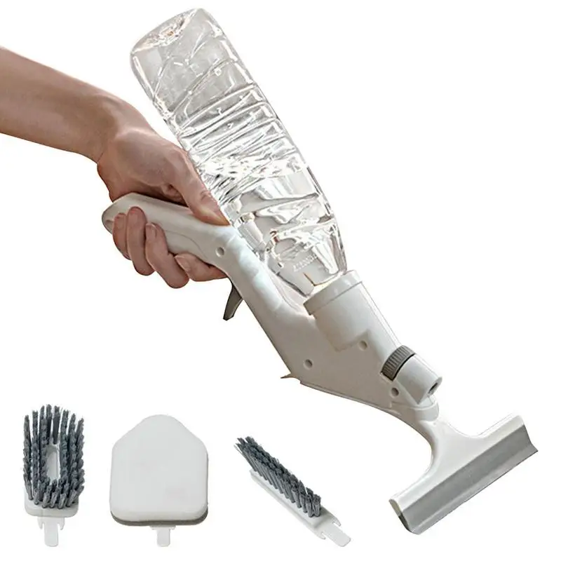 

Multipurpose Cleaning Brush Set Multi-Functional Scrubber With Water Spraying Handle Countertops Corners Floors Edges Dusting