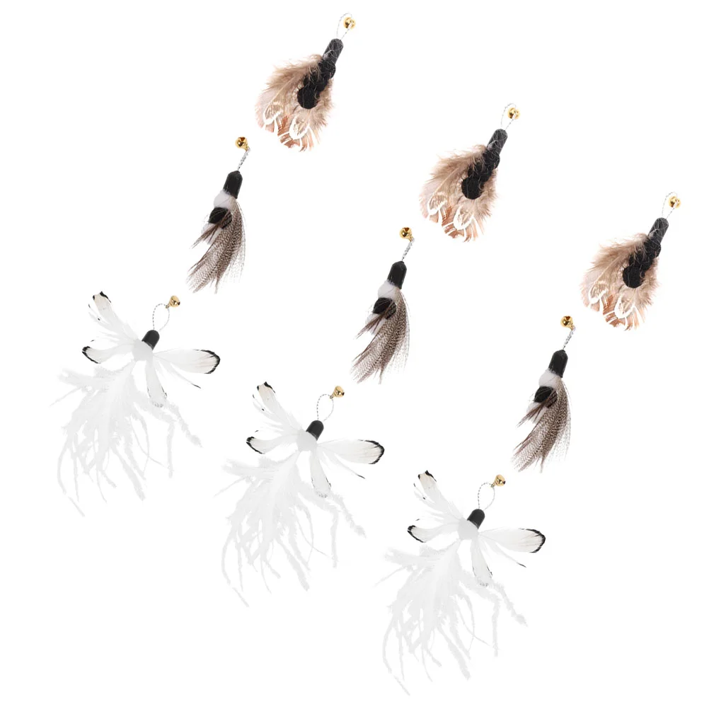 

9 Pcs Replacement Head Cat Teaser Exercise Toy Wand Attachments Kitten Toys Plastic