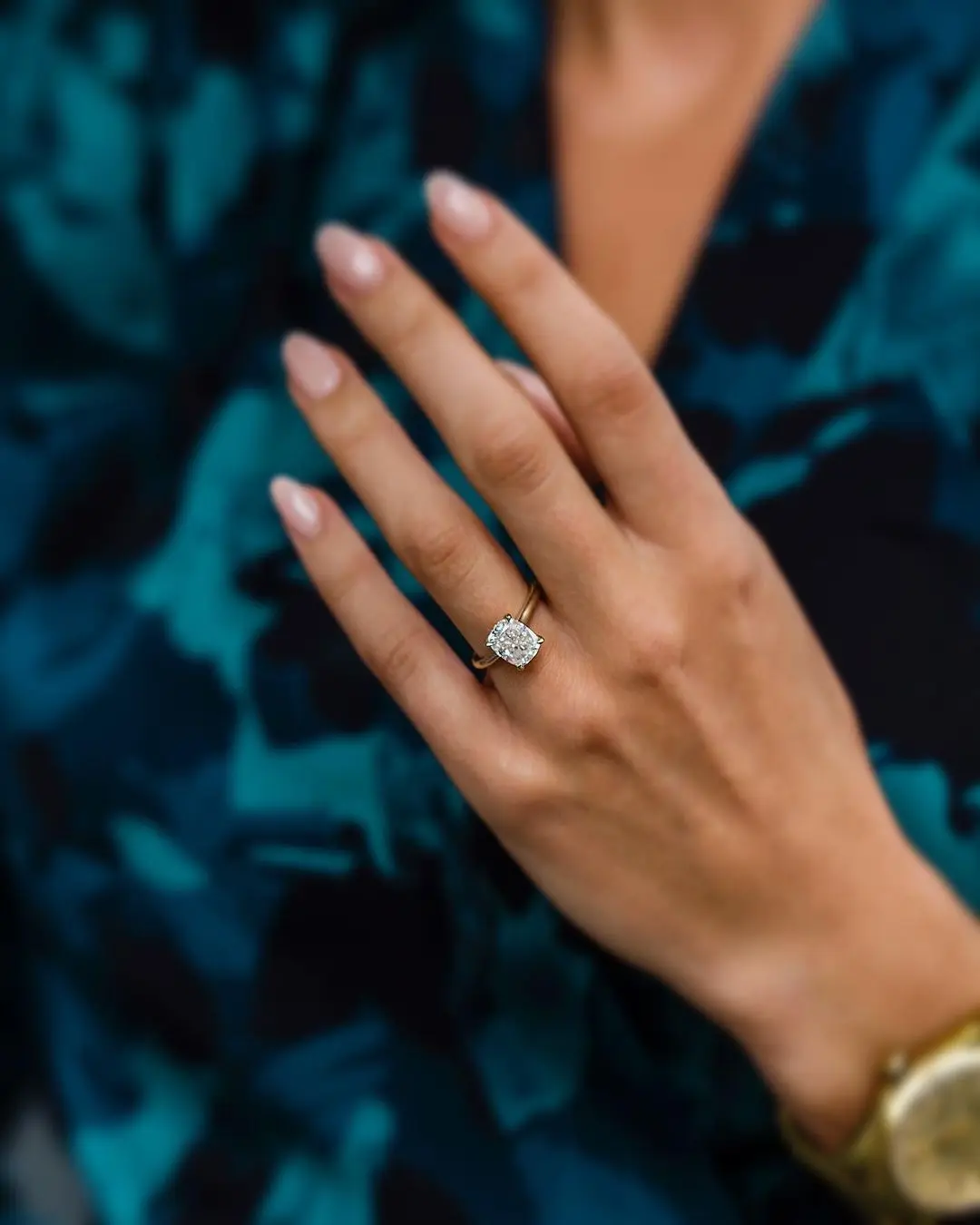 JOVOVASMILE Moissanite 14k Gold Rings For Women 3carat 9x7mm Crushed Ice Hybrid Elongated Cushion Cut Au750 Solitaire Ring