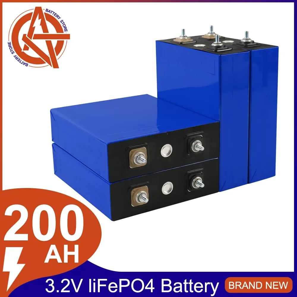 

3.2V Lifepo4 200AH Battery Brand New Rechargeable Lithium Iron Phosphate Battery DIY 12V 24V 48V RV Boat Solar System Golf Cart