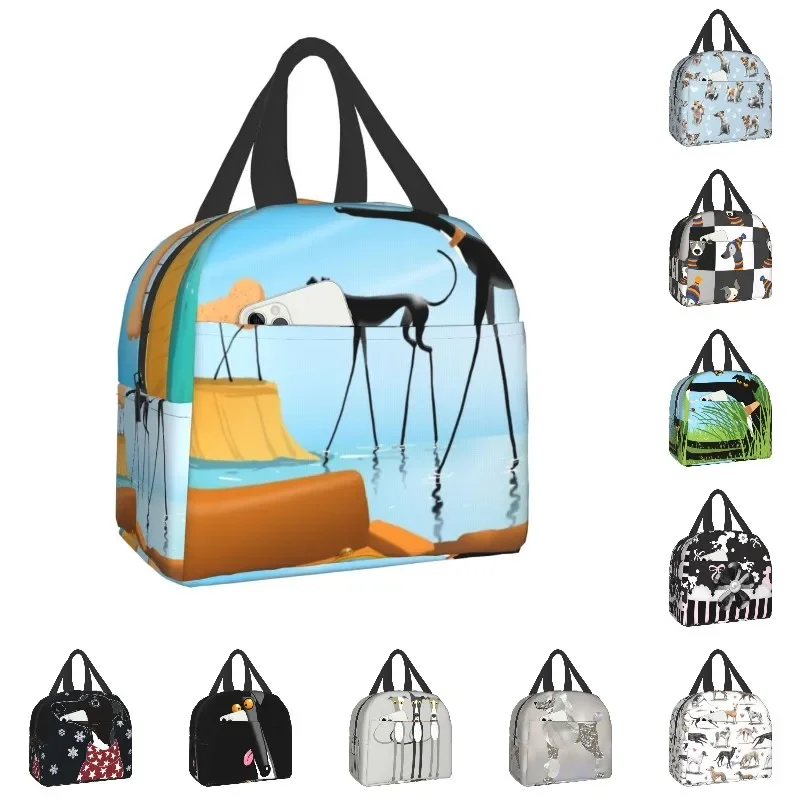 

Сальвадор Дали, забавная термоизолированная сумка для ланча с изображением грейкеров, Женский Ланч-бокс с изображением собаки