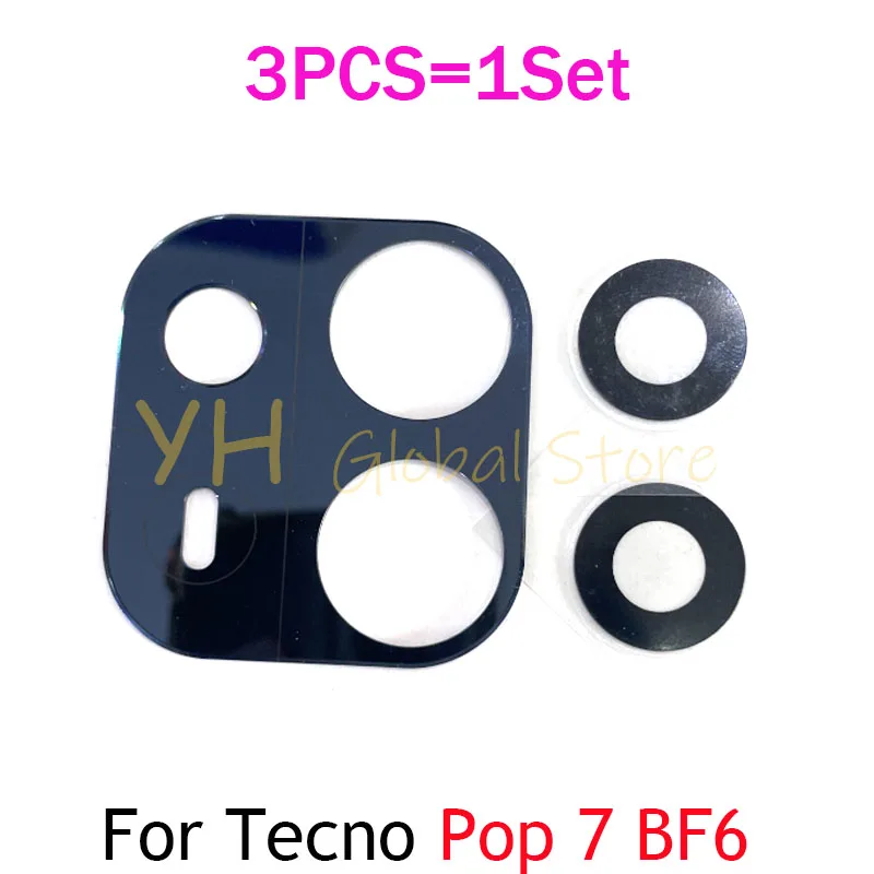 10 комплектов 30 шт. для Tecno Pop 7 BF6 Задняя крышка объектива камеры стеклянная с