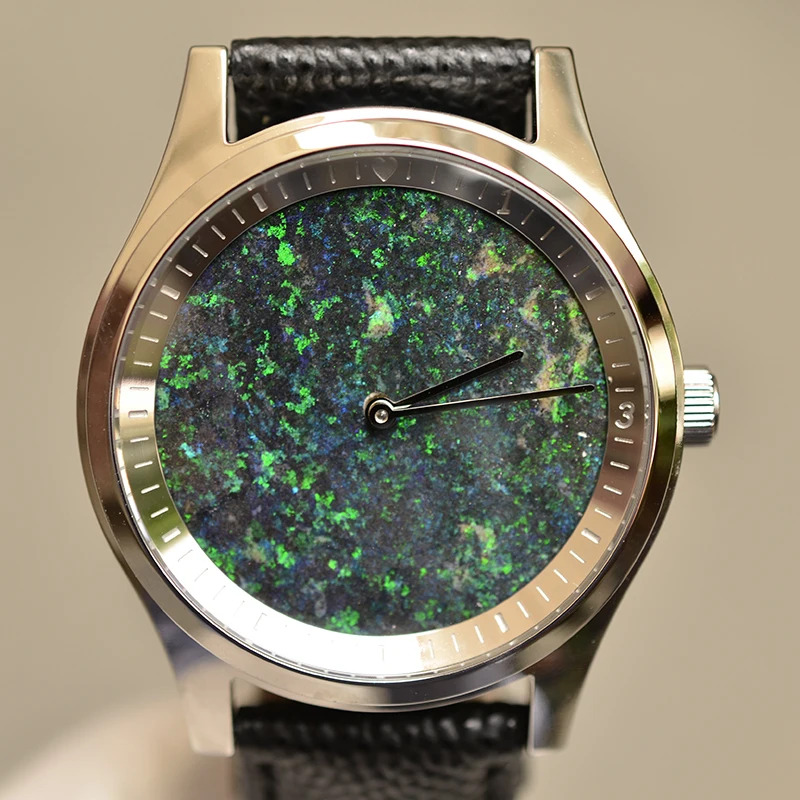 Australia Opal Gems Watches Womens Love Memorial 36mm Stainless Steel Quartz Dress Small Watch