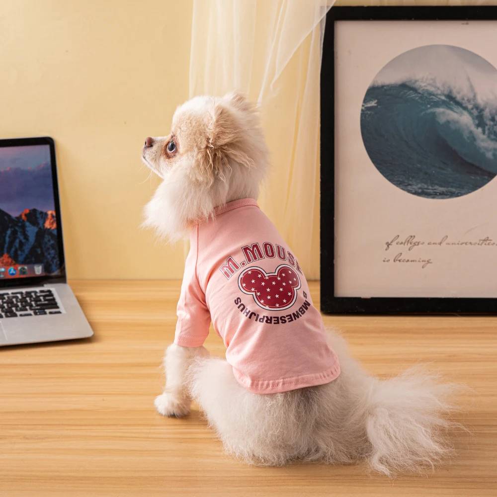 

Disney Small and Medium Dog Clothes Spring/Summer Cotton Mickey Print Pet Clothing Outdoor Dog Coat Dog Costume