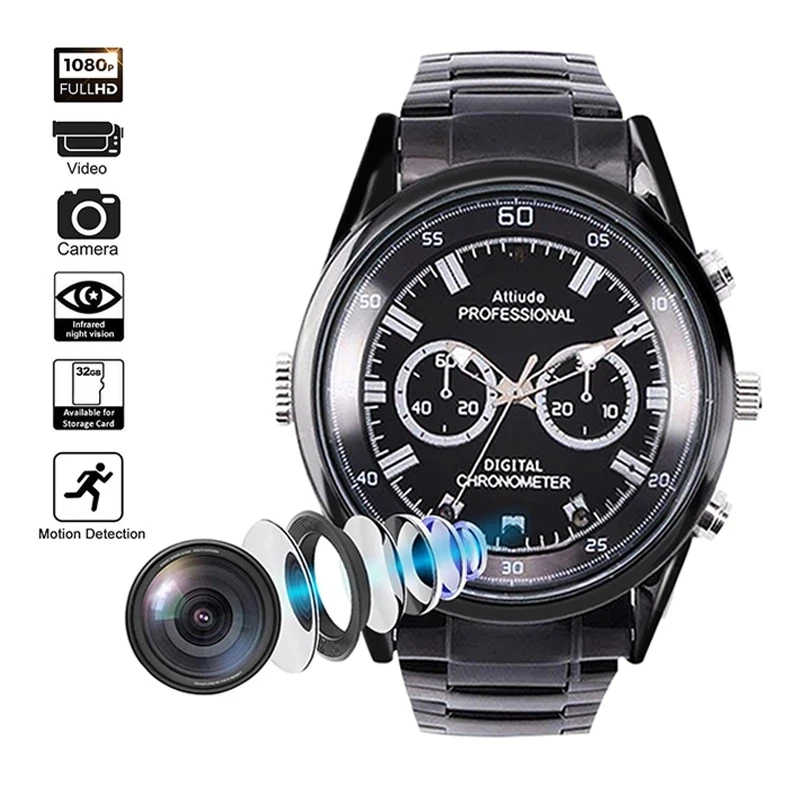 

Модные мужские часы мини-камера HD ночное видение уличные спортивные микро-видеокамеры наручные часы 3 в 1 для съемки фото видео Диктофон