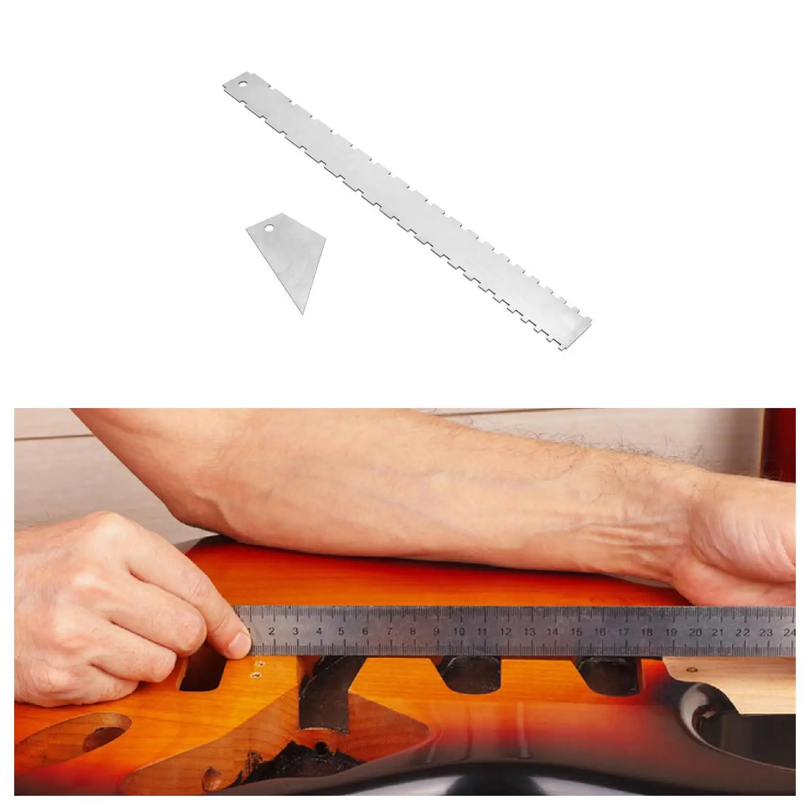 Линейка для измерения высоты шеи зубчатая струна с прямым краем бас-гитары