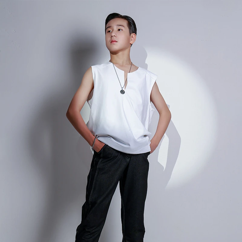 Танцевальные топы без рукавов DAS462 для мужчин и детей латиноамериканских танцев