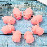 5pcs cute pink pig pet toys squeeze squeaky chew training funny interactive games toy soft rubber mini toy dog supplies new