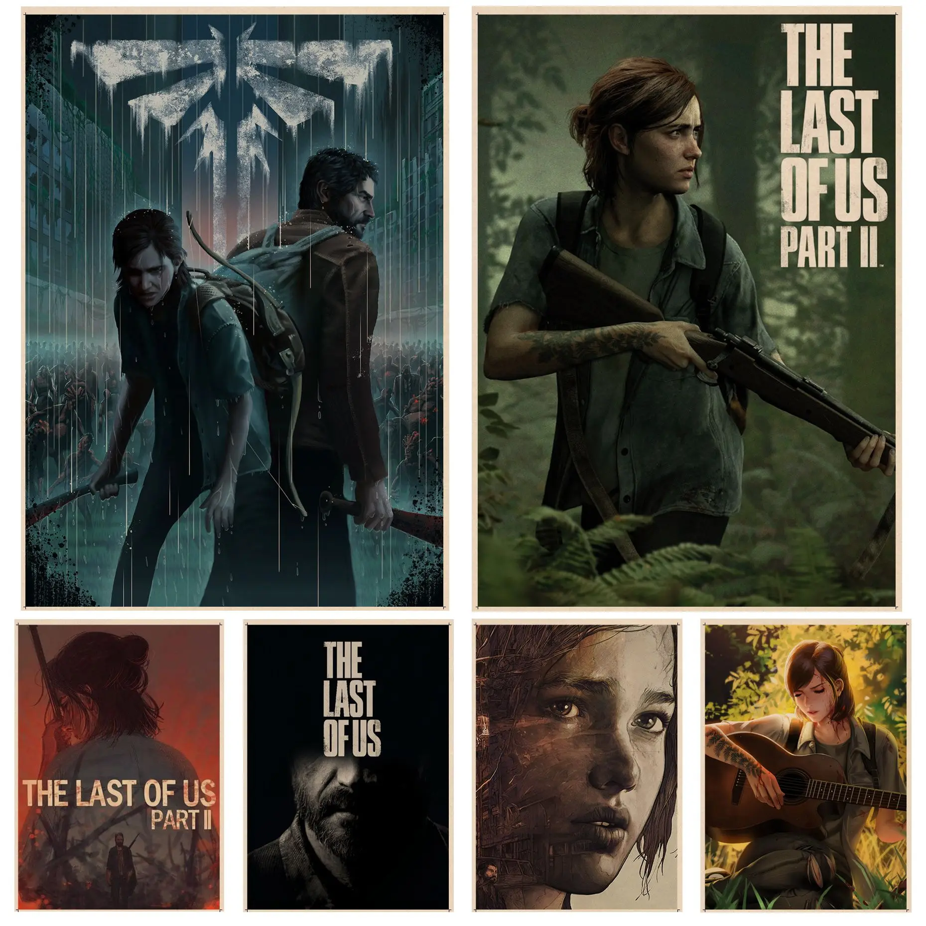 

Hot The Last of Us Movie Posters Kraft Paper Sticker Home Bar Cafe Posters Wall Stickers