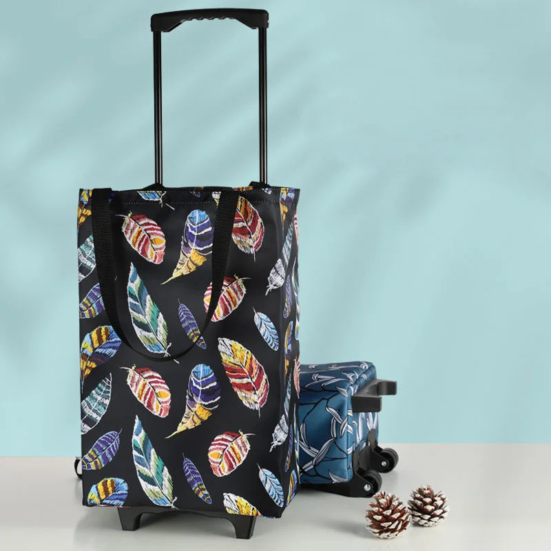 

Portable Vegetable Trolley Insulated Folding Shopping Bag Ladies Large Cart Shopping Bag Storage Bag with Wheels Market