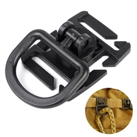 tactical molle plastic clamp with rotatable d buckle military airsoft vest hanging buckle outdoor hunting accessories tanblack