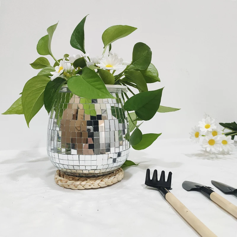 

New Mosaic Lens Hydroponic Flower Pot Home Decoration Plant Flower Pot Cactus Soil Cultivation Pot Flower Planting Seedling Pot
